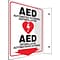 Accuform AED Automated External Defibrillator.. Projection Sign, Black/Red/White, 12H x 9W (SBPSP7