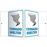 Accuform Signs® Tornado Shelter Projection Sign, Black/Blue/White, 6H x 5W, 1/Pack (PSP146)