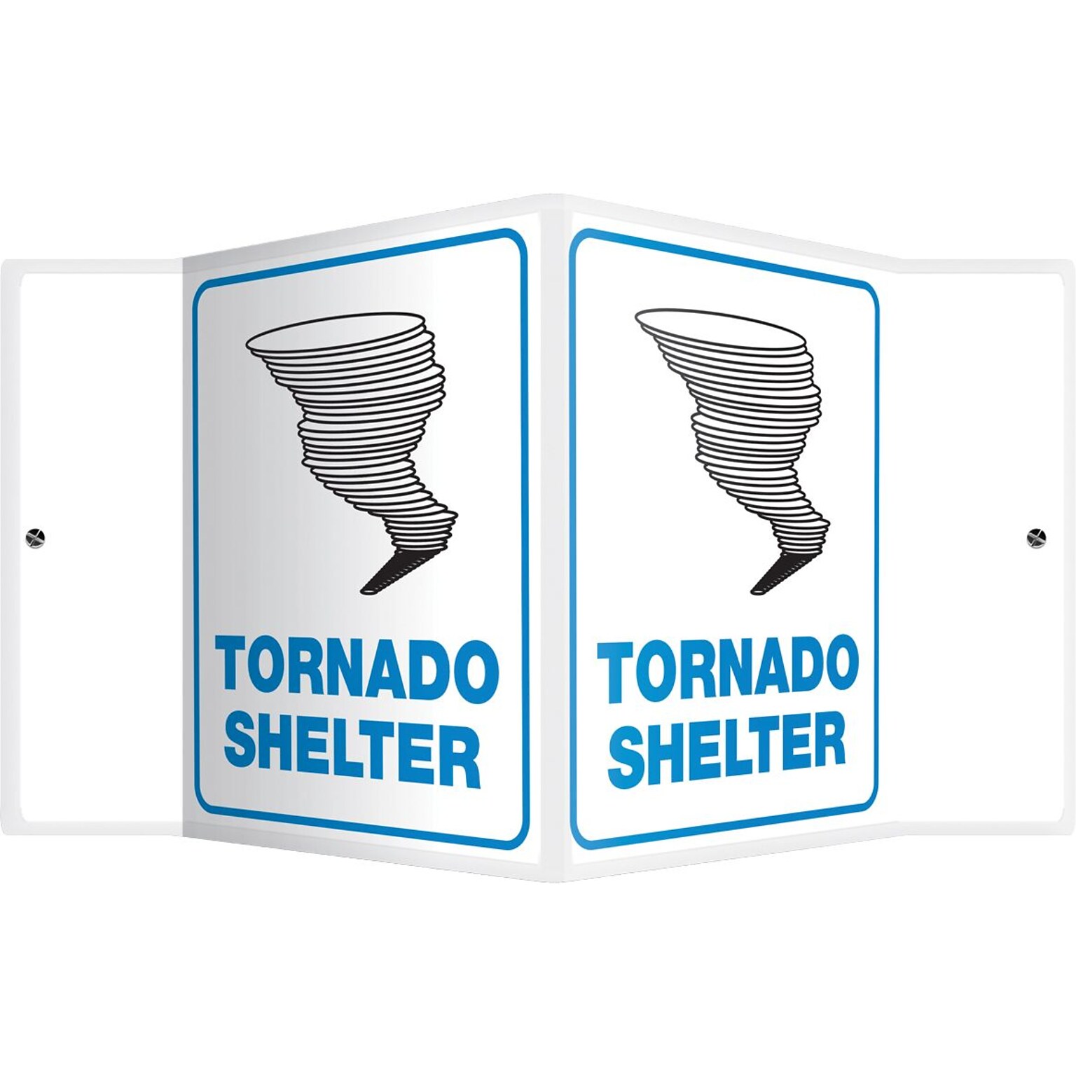Accuform Signs® Tornado Shelter Projection Sign, Black/Blue/White, 6H x 5W, 1/Pack (PSP146)