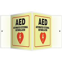 Accuform AED Automated External Defibrillator Projection Sign, Black/Red/White, 6H x 5W (PSP861)