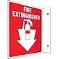 Accuform Fire Extinguisher Projection Sign, White/Red, 8"H x 8"W (PSP707)