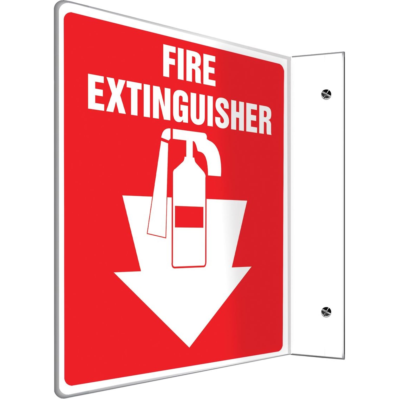 Accuform Fire Extinguisher Projection Sign, White/Red, 8H x 8W (PSP707)