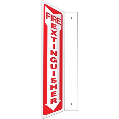 Accuform Signs® Fire Extinguisher Projection Sign, Red/White, 18H x 4W, 1/Pack (PSP426)