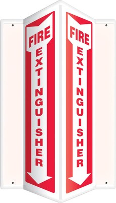 Accuform Fire Extinguisher Projection Sign, Red/White, 12H x 4W (PSP330)