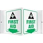 Accuform First Aid Projection Sign, Green/Black/White, 6"H x 5"W (PSP605)