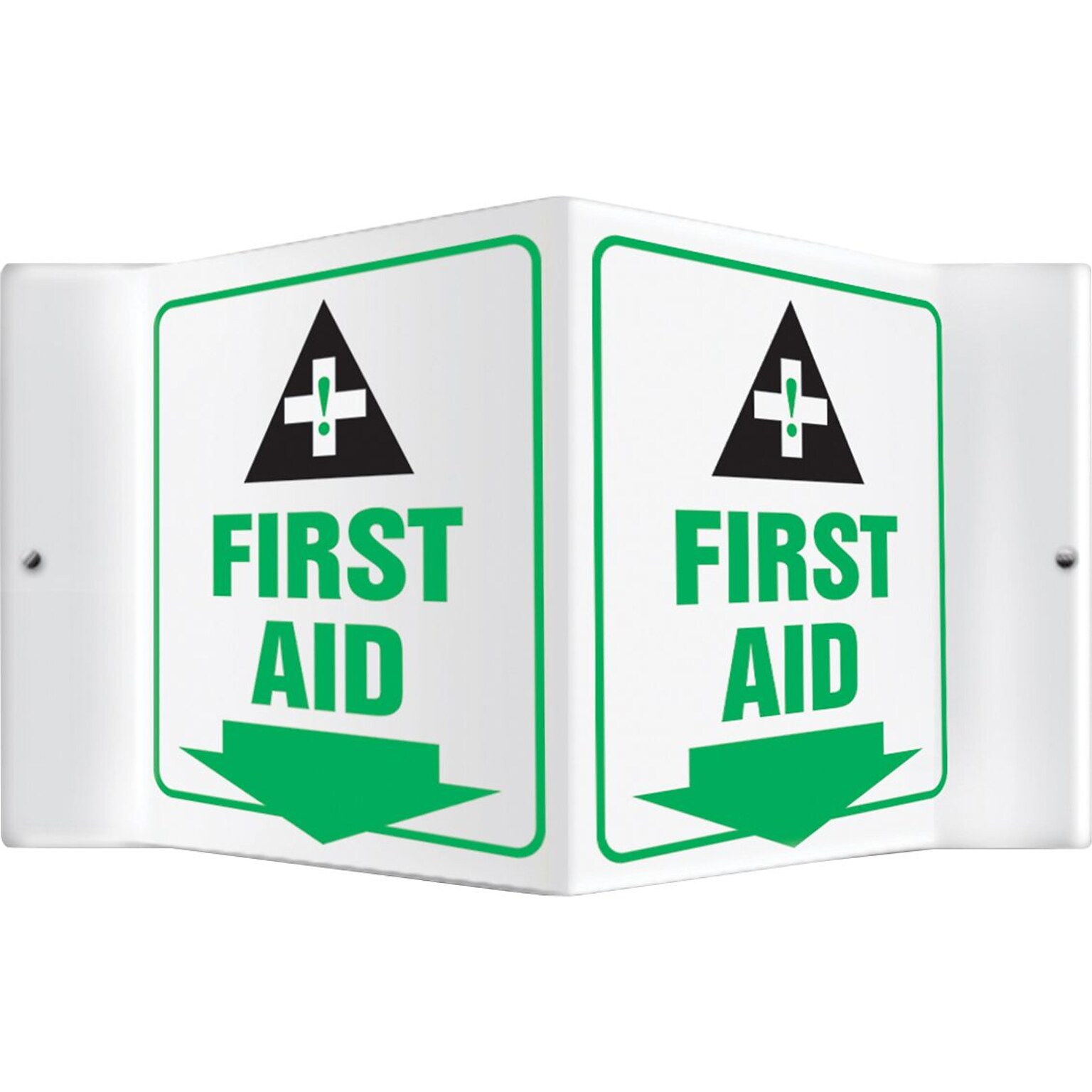 Accuform First Aid Projection Sign, Green/Black/White, 6H x 5W (PSP605)