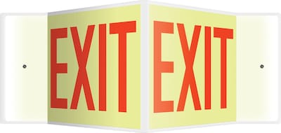 Accuform Signs® Exit Projection Sign, Red, 8H x 12W, 1/Pack