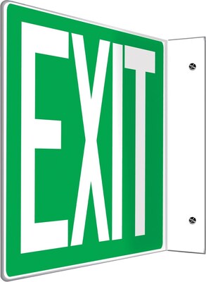 Accuform Signs® Exit Projection Sign, White/Green, 8H x 12W, 1/Pack (PSP225)