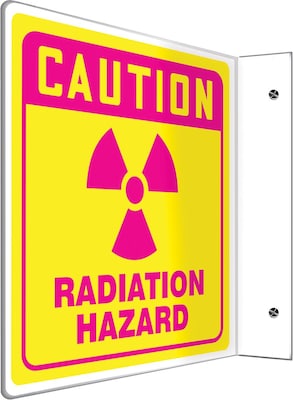 Accuform Radiation Hazard Projection Sign, Pink/Yellow, 8H x 8W (PSP771)