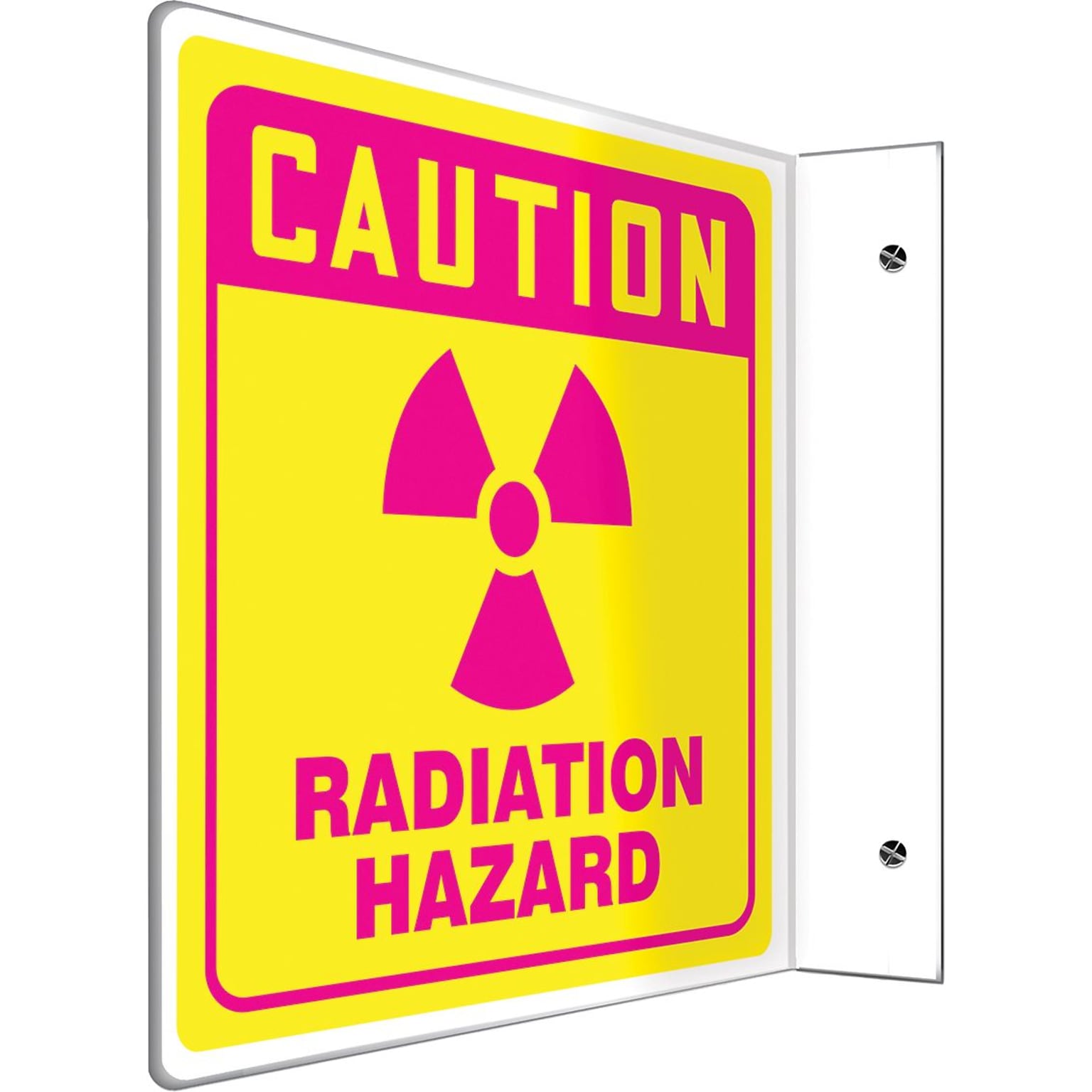 Accuform Radiation Hazard Projection Sign, Pink/Yellow, 8H x 8W (PSP771)