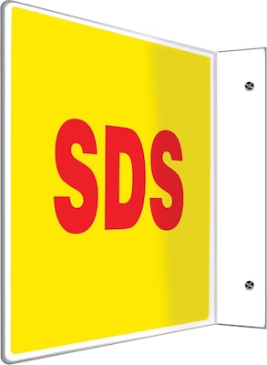 Accuform SDS Projection Sign, Red/Yellow, 8H x 12W (PSP452)