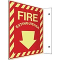 Accuform Signs® Fire Extinguisher Projection Sign, Yellow/Red, 12H x 9W, 1/Pack (PSP407)
