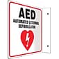 Accuform Signs® AED Projection Sign, Black/Red/White8H x 8W, 1/Pack