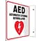 Accuform AED Projection Sign, Black/Red/White8H x 8W (PSP721)
