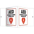 Accuform Signs® AED Automated External Defibrillator Projection Sign, Red/Black/White, 6H x 5W