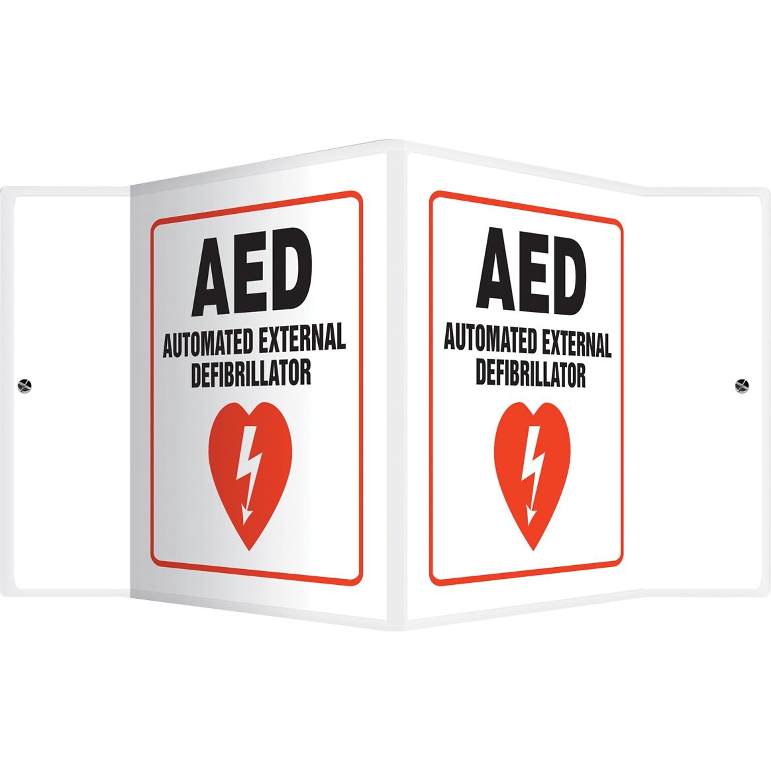 Accuform Signs® AED Automated External Defibrillator Projection Sign, Red/Black/White, 6H x 5W