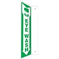 Accuform Signs® Eye Wash Projection Sign, Green/White, 18H x 4W, 1/Pack