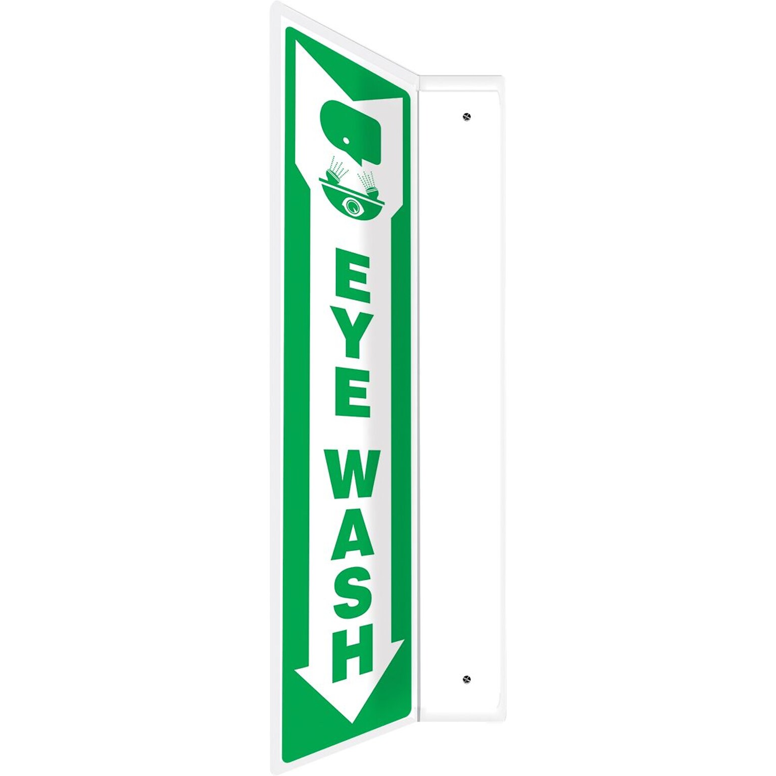 Accuform Eye Wash Projection Sign, Green/White, 18H x 4W (PSP437)