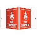 Accuform Signs® Fire Equipment Projection Sign, White/Red, 6H x 5W, 1/Pack