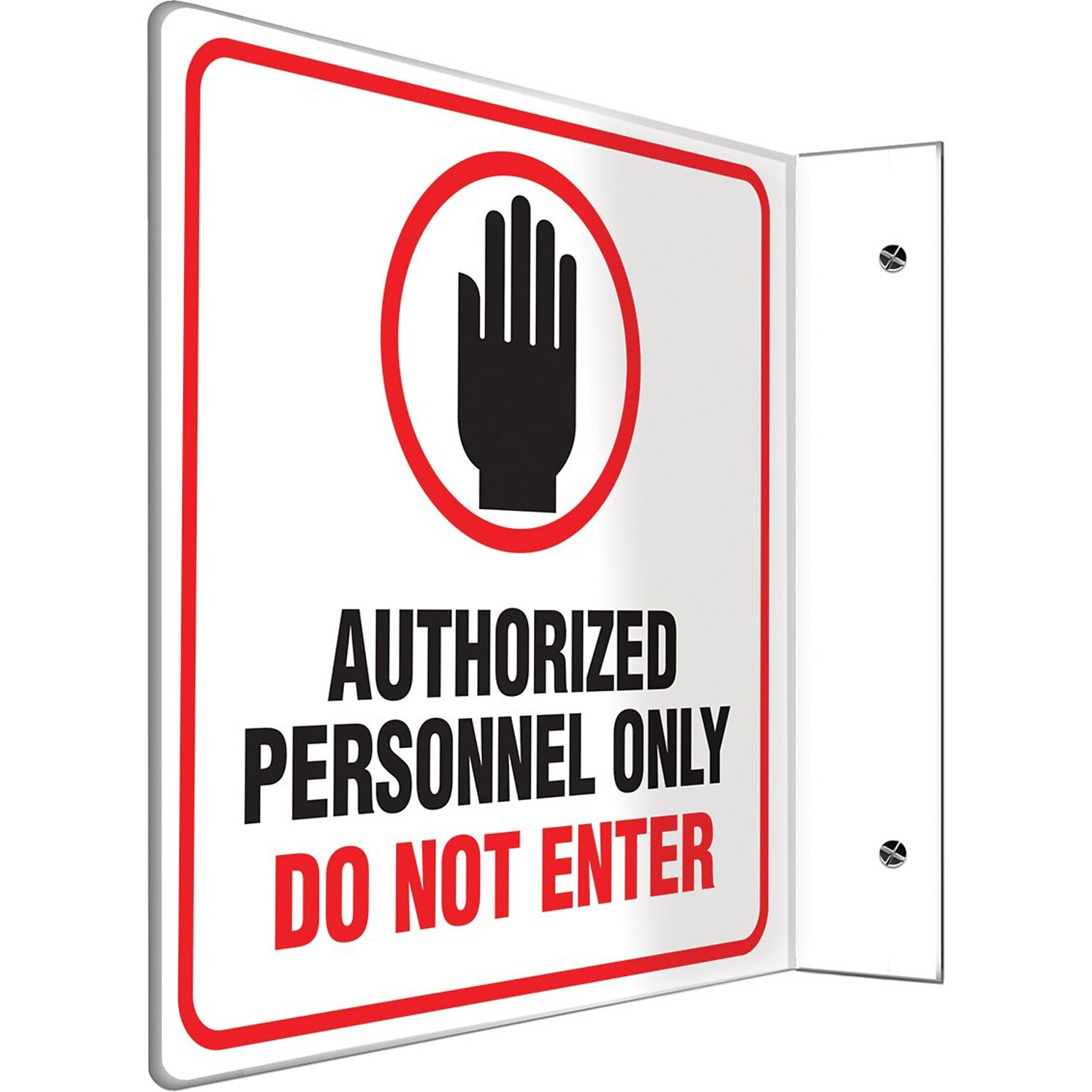 Accuform Authorized Personnel Only Do Not Enter Projection Sign, Black/Red/White, 8H x 8W (PSP231)