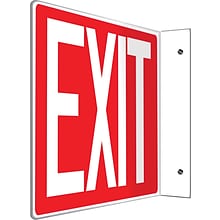 Accuform Exit Projection Sign, White/Red, 8H x 12W (PSP223) (PSP223)