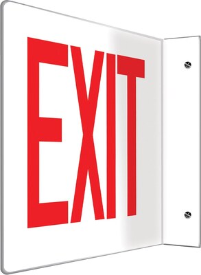 Accuform Signs® Exit Projection Sign, Red/White, 8H x 12W, 1/Pack (PSP221)