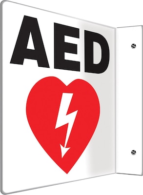 Accuform AED Projection Sign, Red/Black/White, 8H x 8W (PSP708)