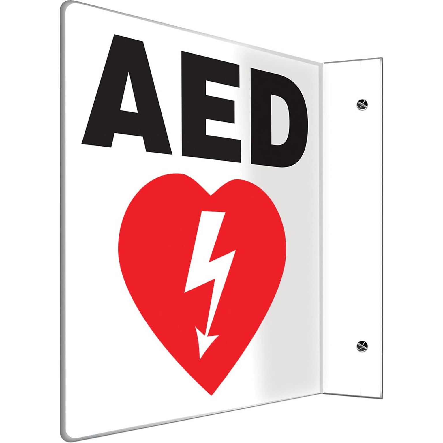 Accuform AED Projection Sign, Red/Black/White, 8H x 8W (PSP708)