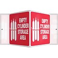 Accuform Signs® Full Cylinder Storage Area Projection Sign, White/Red, 6H x 5W, 1/Pack