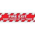 Accuform Slip-Gard FIRE EXIT KEEP CLEAR AT ALL TIMES Border Floor Sign, White/Red, 6 x 24 (PSR271)