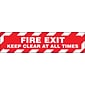 Accuform Signs® Slip-Gard™ FIRE EXIT KEEP CLEAR AT ALL TIMES Border Floor Sign, White/Red, 6" x 24"