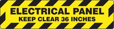 Accuform Slip-Gard ELECTRICAL PANEL KEEP CLEAR.. Border Floor Sign, Black/Yellow, 6H x 24W (PSR277)