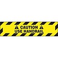 Accuform Signs® Slip-Gard™ CAUTION USE HANDRAIL Border Floor Sign, Black/Yellow, 6H x 24W, 1/Pack