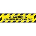 Accuform Signs® Slip-Gard™ CAUTION AUTHORIZED PERSONNEL ONLY Border Floor Sign, Black/Yellow, 6x24