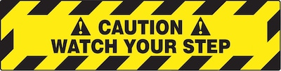 Accuform Signs® Slip-Gard™ CAUTION WATCH YOUR STEP Border Floor Sign, Black/Yellow, 6H x 24W, 1/Pk