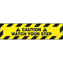 Accuform Signs® Slip-Gard™ CAUTION WATCH YOUR STEP Border Floor Sign, Black/Yellow, 6H x 24W, 1/Pk