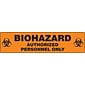 Accuform Signs® Slip-Gard™ BIOHAZARD AUTHORIZED PERSONNEL ONLY Border Floor Sign, BLK/Orange, 6x24