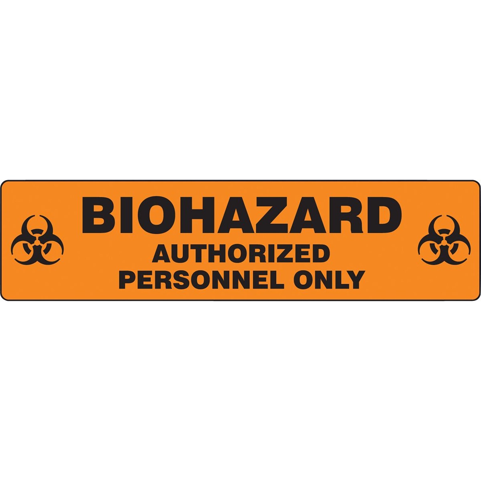 Accuform Slip-Gard BIOHAZARD AUTHORIZED PERSONNEL ONLY Border Floor Sign, BLK/Orange, 6x24 (PSR261)