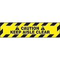 Accuform Signs® Slip-Gard™ CAUTION KEEP AISLE CLEAR Border Floor Sign, Black/Yellow, 6H x 24W