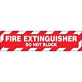 Accuform Signs® Slip-Gard™ FIRE EXTINGUISHER DO NOT BLOCK Border Floor Sign, White/Red, 6H x 24W