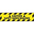 Accuform Signs® Slip-Gard™ CAUTION SAFETY SHOES REQUIRED Border Floor Sign, Black/Yellow, 6H x 24W