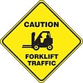 Accuform Slip-Gard CAUTION FORKLIFT TRAFFIC Diamond Floor Sign, Black/Yellow, 17H x 17W (PSR404)