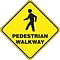 Accuform Slip-Gard PEDESTRIAN WALKWAY Diamond Floor Sign, Black/Yellow, 17H x 17W (PSR412)