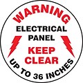 Accuform Signs® Slip-Gard™ WARNING ELECTRICAL PANEL KEEP CLEAR..Floor Sign, BLK/Red/WHT, 17Dia.