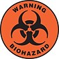 Accuform Slip-Gard WARNING BIOHAZARD Round Floor Sign, Black/Orange, 8"Dia. (MFS0508)