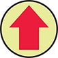 Accuform Slip-Gard Arrow Pictorial Round Floor Sign, Red/Yellow, 8"Dia. (MFS871)