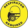 Accuform Signs® Slip-Gard™ RESPIRATOR REQUIRED Round Floor Sign, Black/Yellow, 17Dia., 1/Pack (MFS0817)