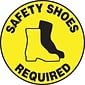 Accuform Slip-Gard SAFETY SHOES REQUIRED Round Floor Sign, Black/Yellow, 8"Dia. (MFS316)