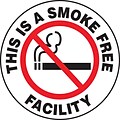 Accuform Slip-Gard THIS IS A SMOKE FREE FACILITY Round Floor Sign, Black/Red/White, 8Dia. (MFS861)