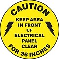 Accuform Signs® Slip-Gard™ CAUTION KEEP AREA IN FRONT OF.. Round Floor Sign, Black/Yellow, 8Dia.
